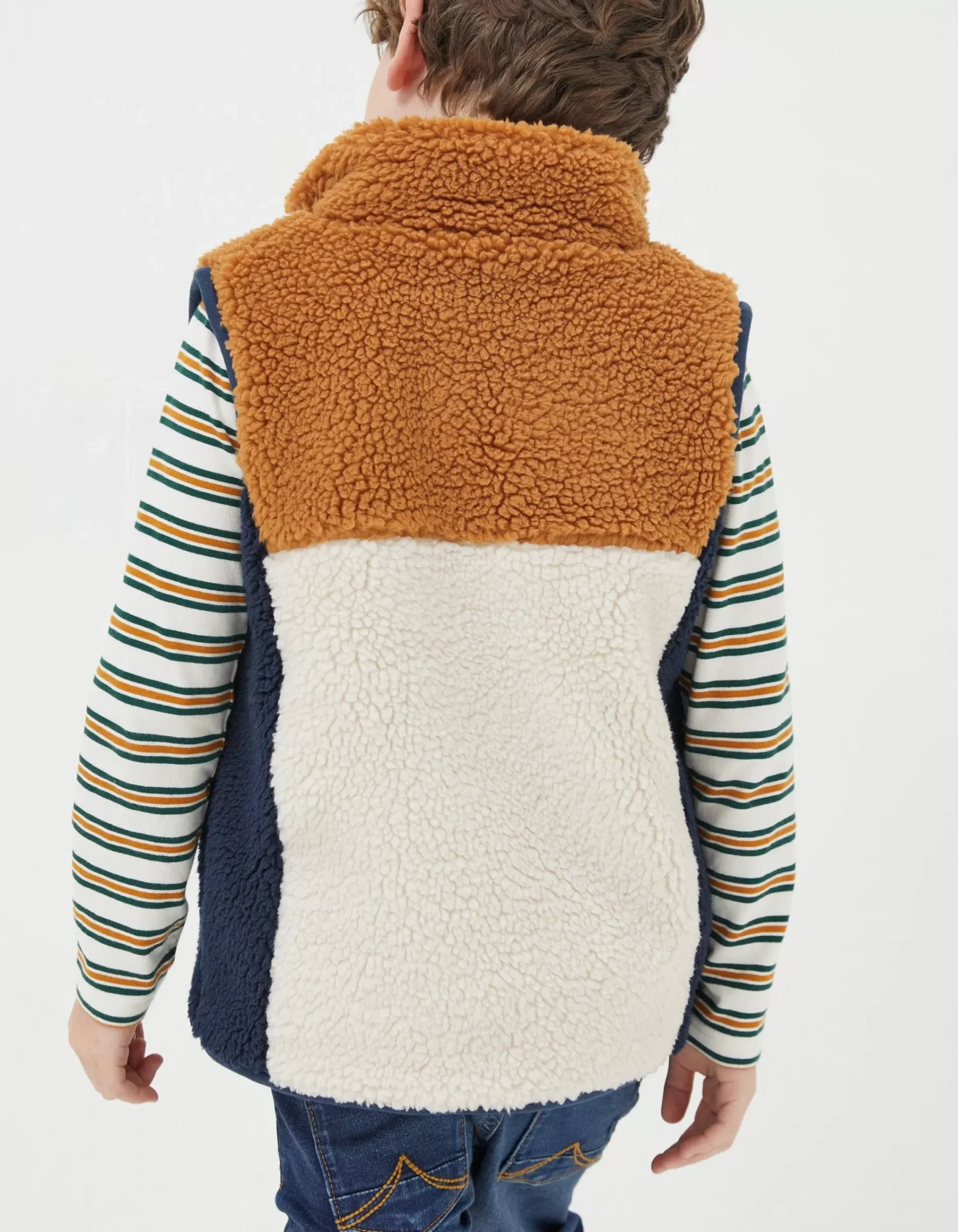 FatFace Fleece Gilet Natural Hot