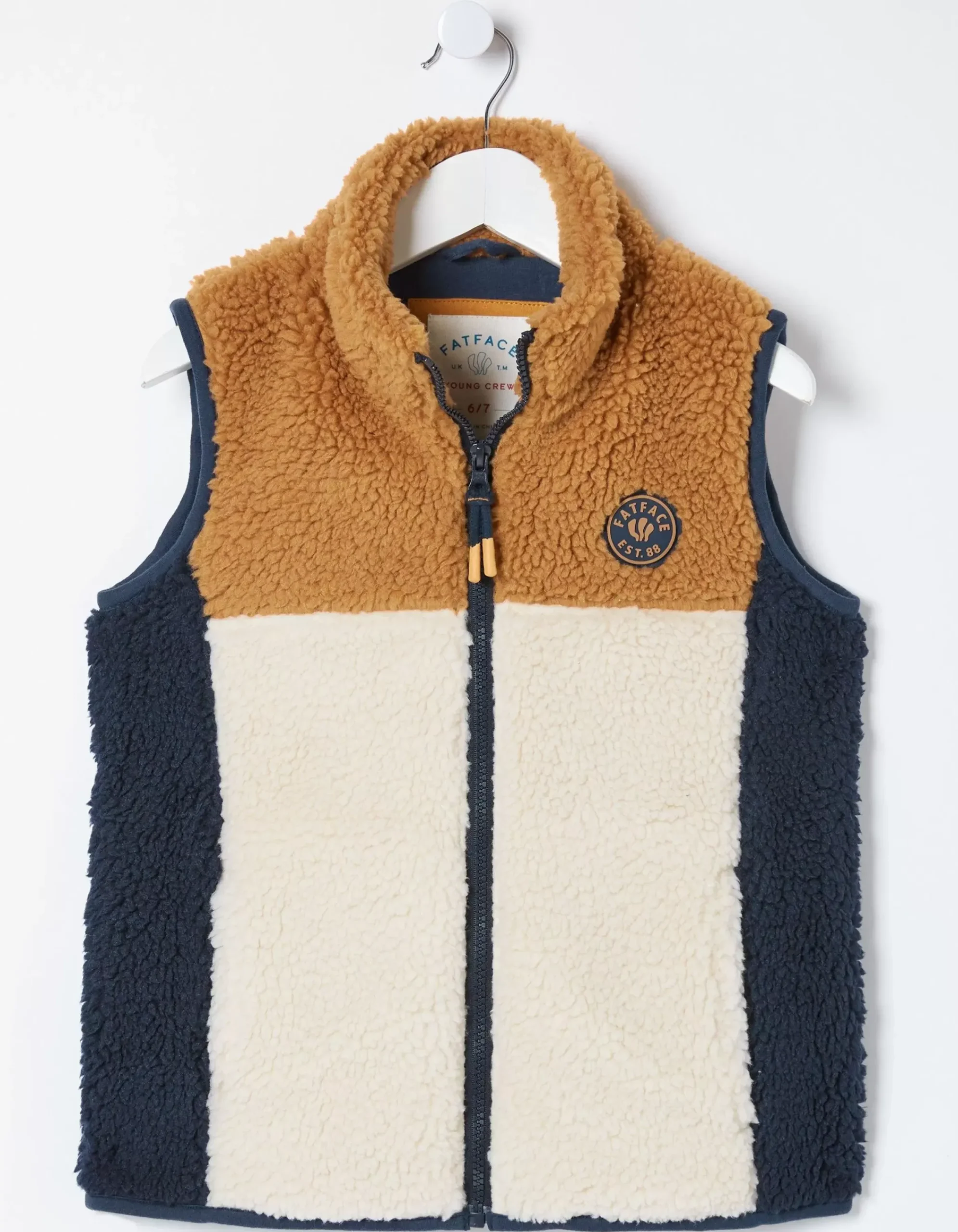 FatFace Fleece Gilet Natural Hot