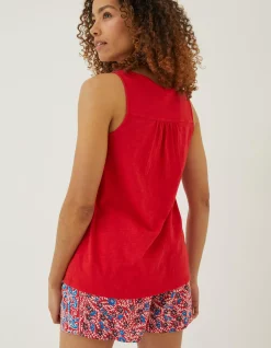 FatFace Flora Vest Tomato Red Hot