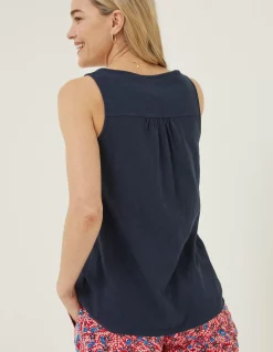 FatFace Flora Vest Navy Best