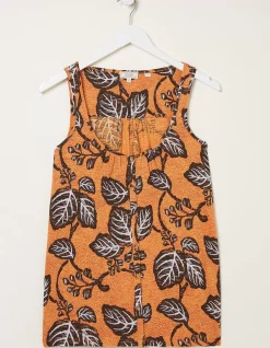 FatFace Flora Vine Floral Vest Golden Yellow