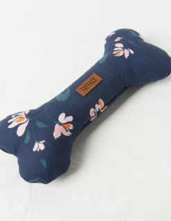 FatFace Floral Bone Dog Toy Navy
