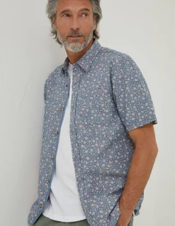 FatFace Floral Print Shirt Dusky Pink Clearance