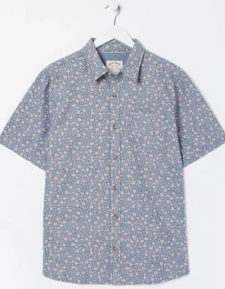 FatFace Floral Print Shirt Dusky Pink Clearance