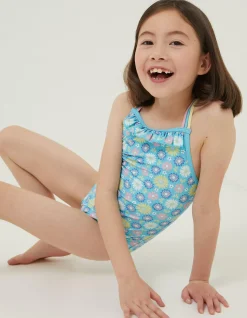 FatFace Floral Swimsuit Sage Green
