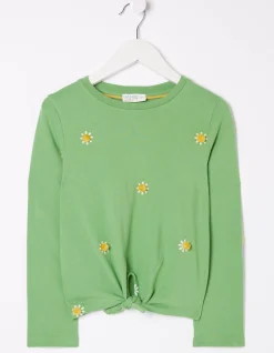 FatFace Flower Knot T-Shirt Green Best