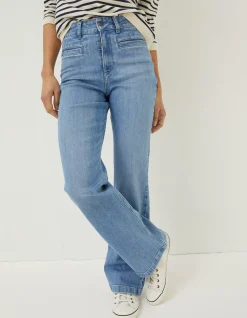 FatFace Fly Flare Comfort Stretch Jeans Light Blue Clearance