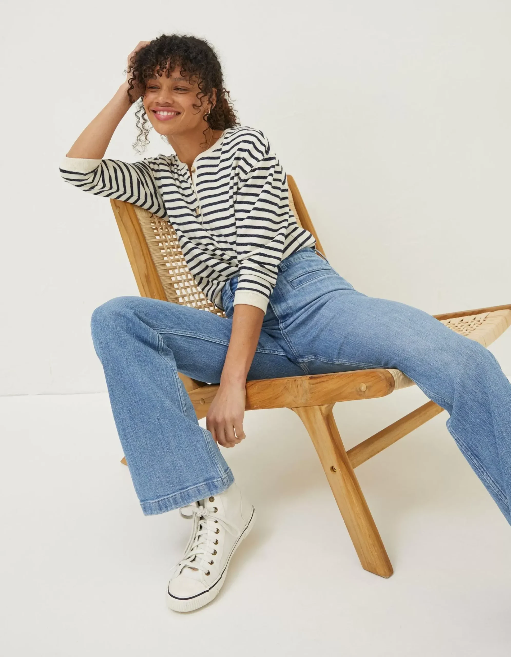 FatFace Fly Flare Comfort Stretch Jeans Light Blue Clearance