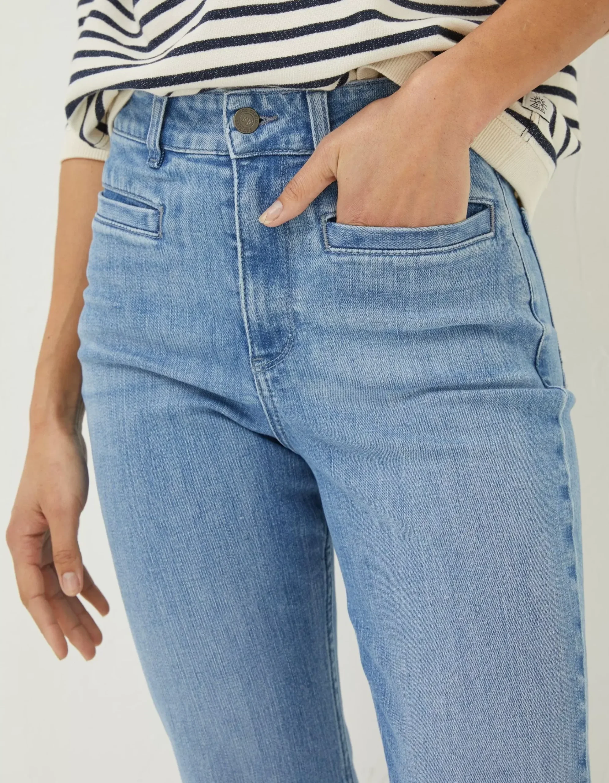 FatFace Fly Flare Comfort Stretch Jeans Light Blue Clearance