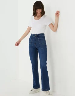 FatFace Fly Flare Comfort Stretch Jeans Dark Blue Sale