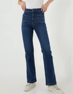 FatFace Fly Flare Comfort Stretch Jeans Dark Blue Sale