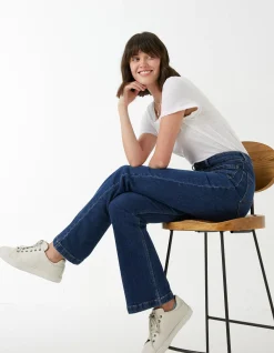 FatFace Fly Flare Comfort Stretch Jeans Dark Blue Sale