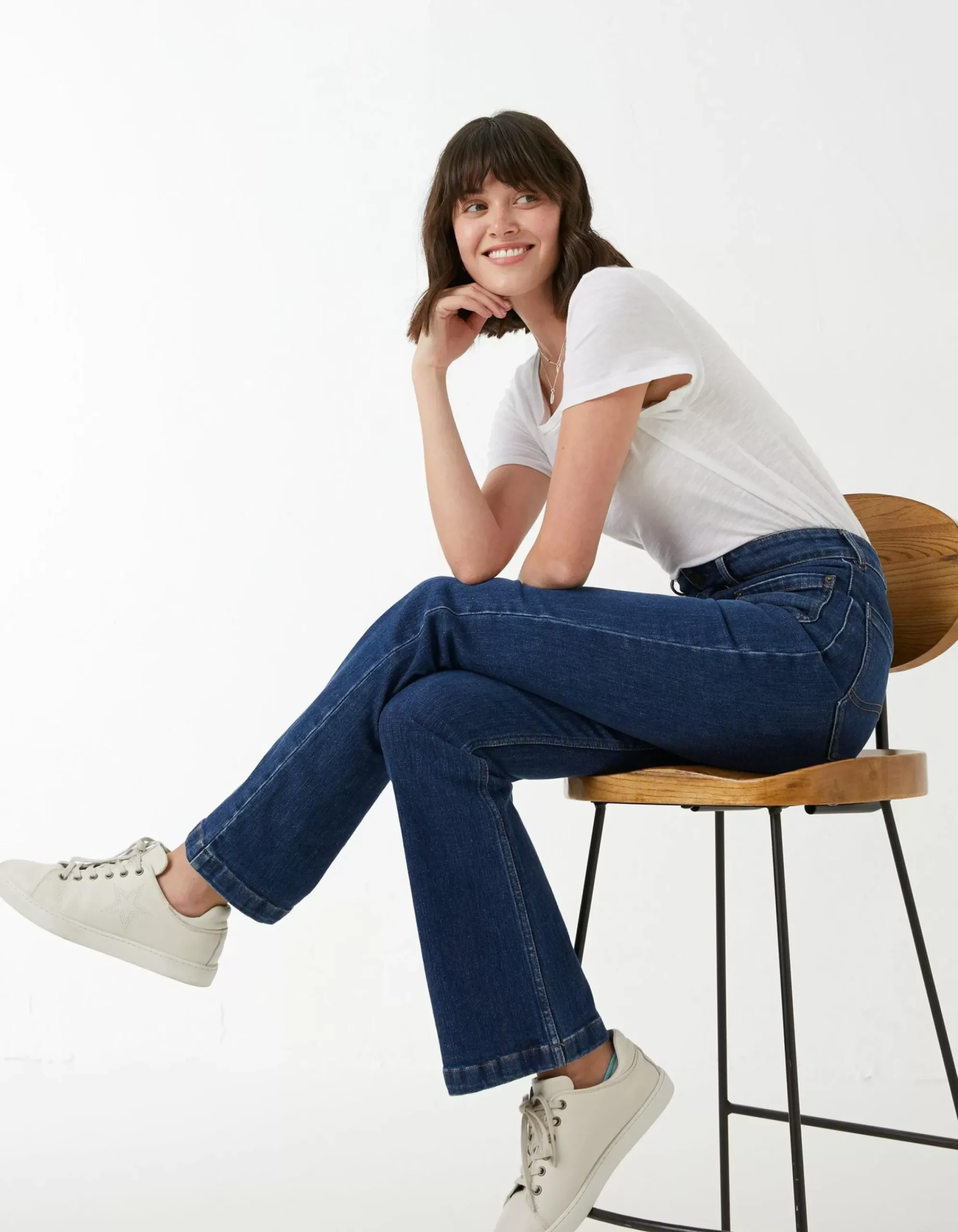 FatFace Fly Flare Comfort Stretch Jeans Dark Blue Sale