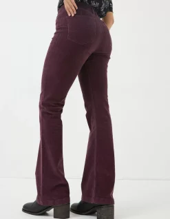 FatFace Fly Flare Corduroy Trousers Purple Discount