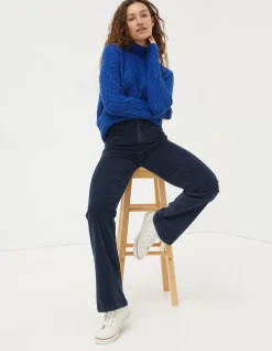 FatFace Fly Flare Corduroy Trousers Navy