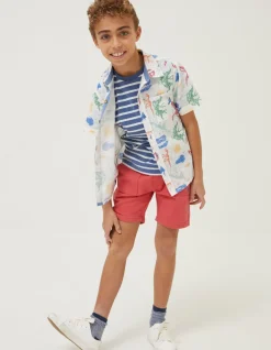 FatFace Fossil Printed Shirt Natural White