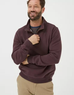 FatFace Fowey Half Neck Sweatshirt Plum