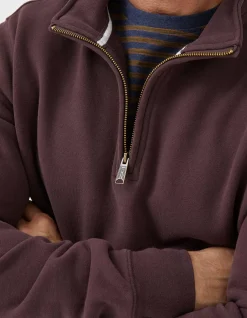 FatFace Fowey Half Neck Sweatshirt Plum