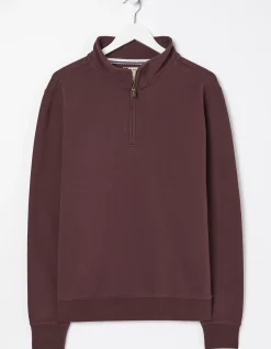 FatFace Fowey Half Neck Sweatshirt Plum