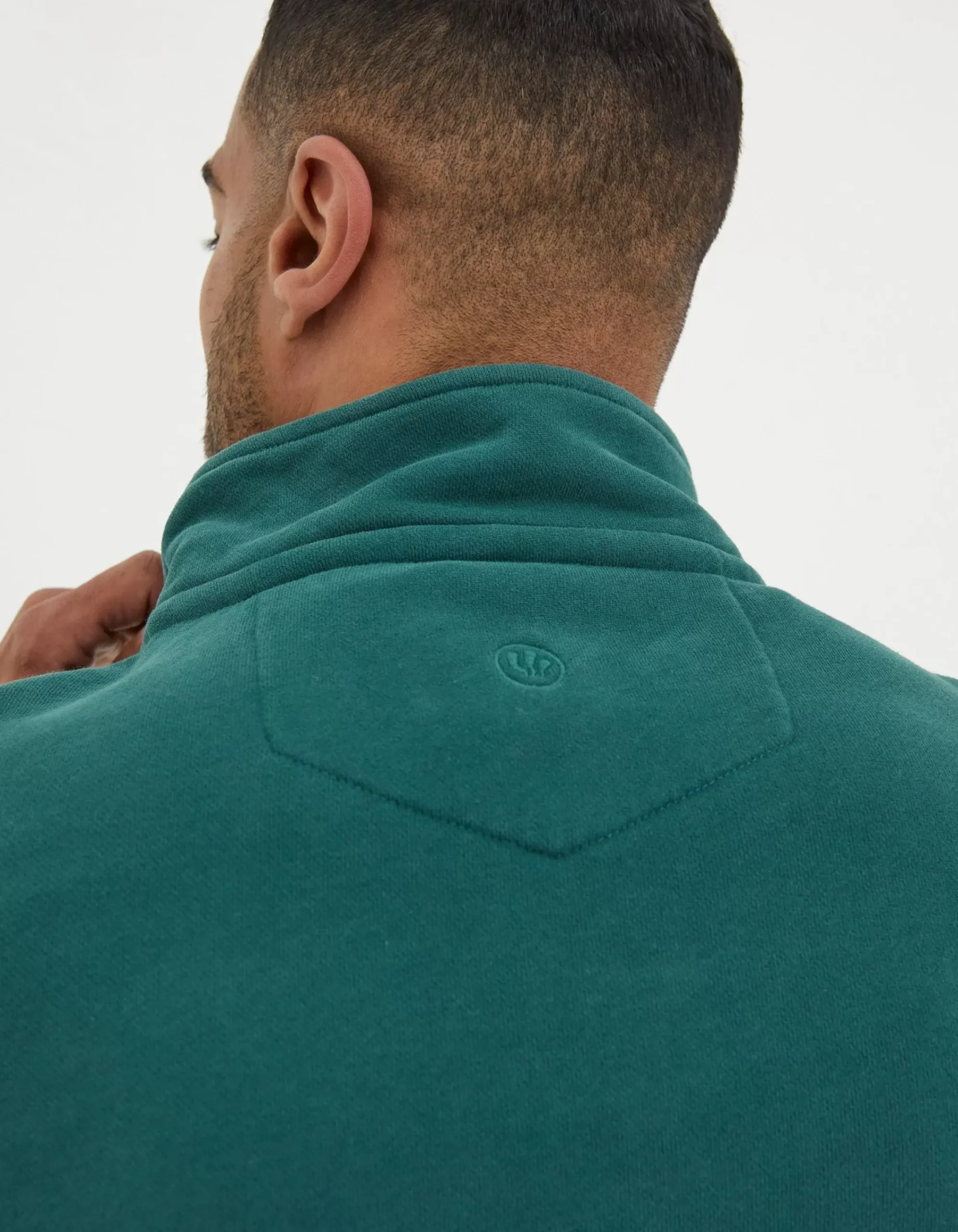 FatFace Fowey Half Neck Sweatshirt Jade Green Sale