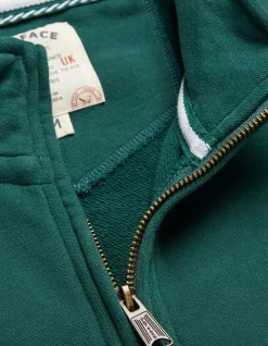 FatFace Fowey Half Neck Sweatshirt Jade Green Sale