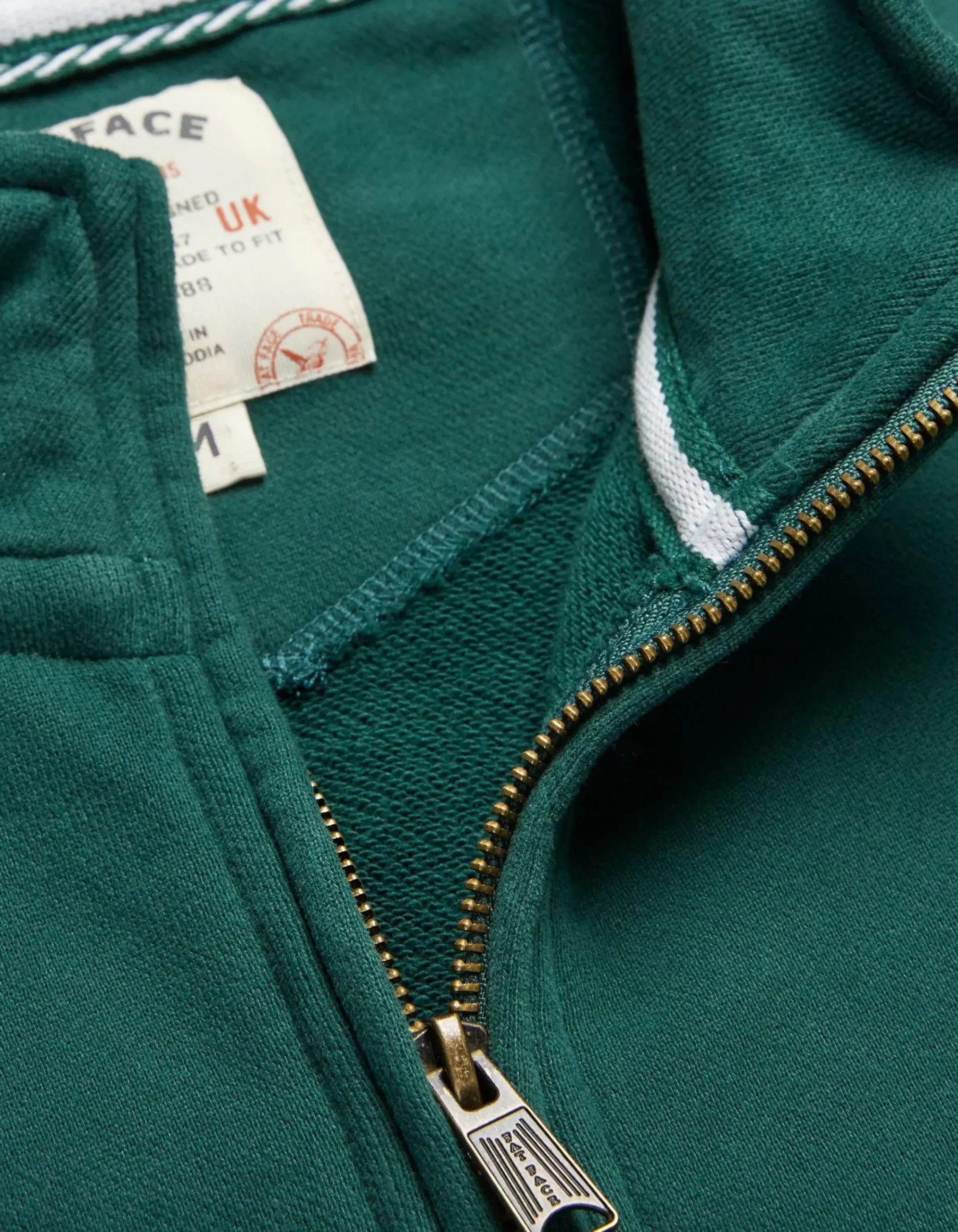 FatFace Fowey Half Neck Sweatshirt Jade Green Sale