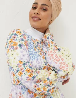 FatFace Fran Meadow Patch Shirred Top Ivory Discount