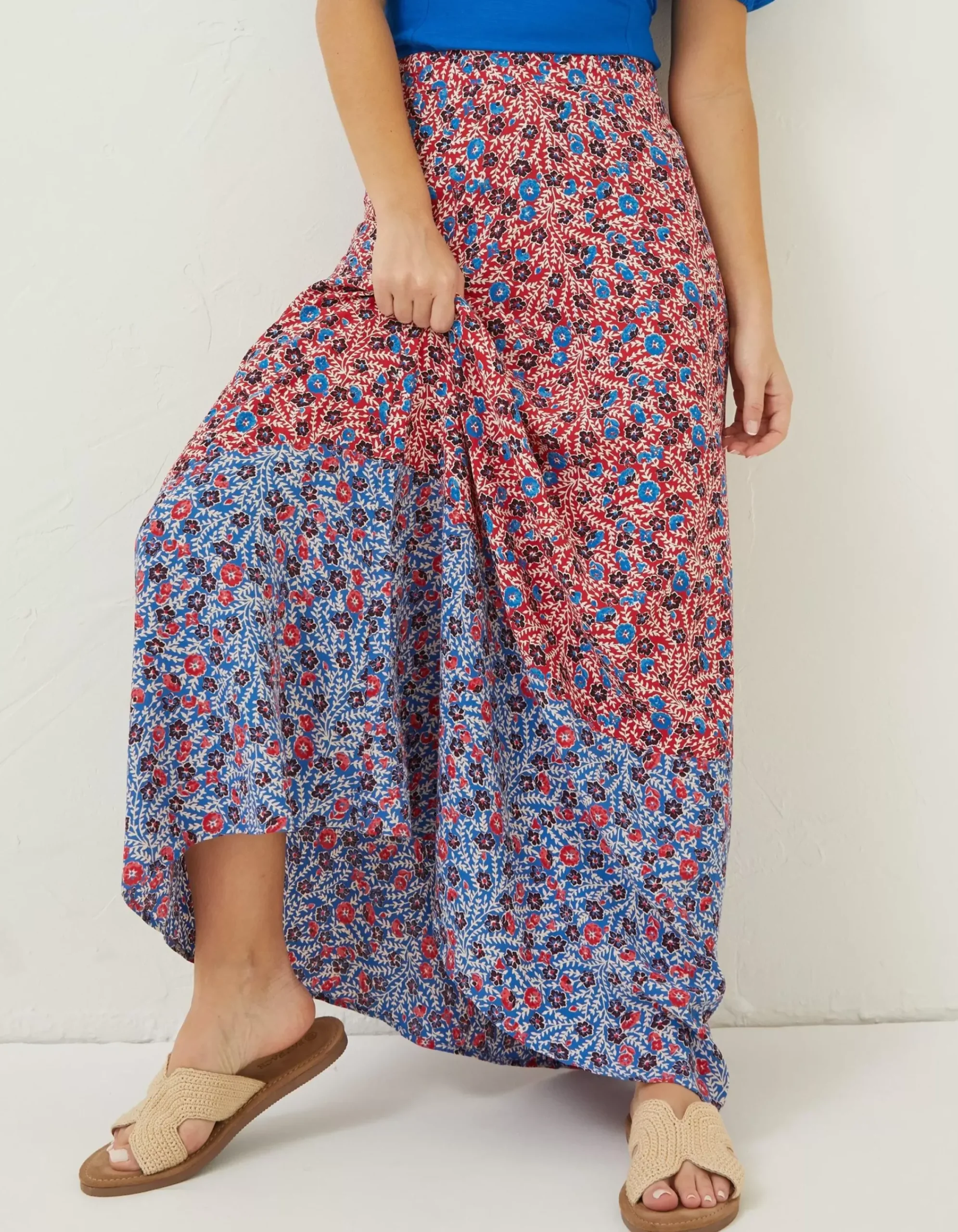 FatFace Francesca Meadow Maxi Skirt Tomato Red Sale