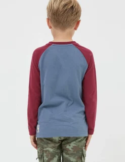 FatFace Freestyle Ski Raglan T-Shirt Burgundy