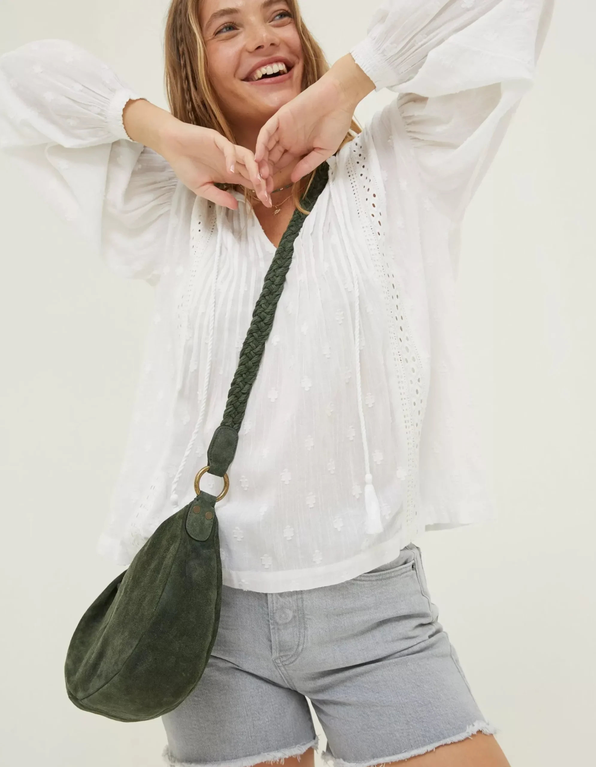 FatFace Freya Lace Blouse White Discount
