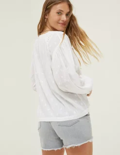 FatFace Freya Lace Blouse White Discount