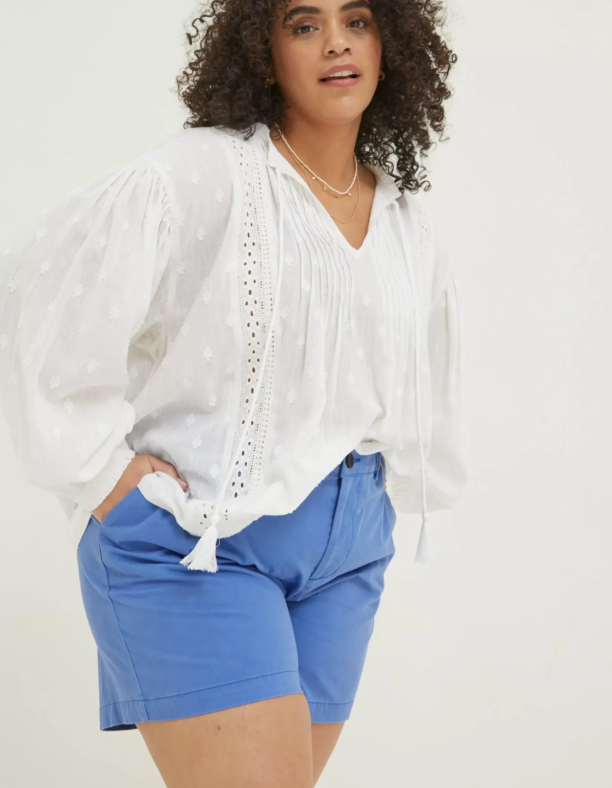 FatFace Freya Lace Blouse White Discount