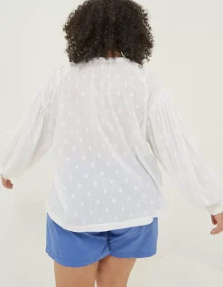FatFace Freya Lace Blouse White Discount