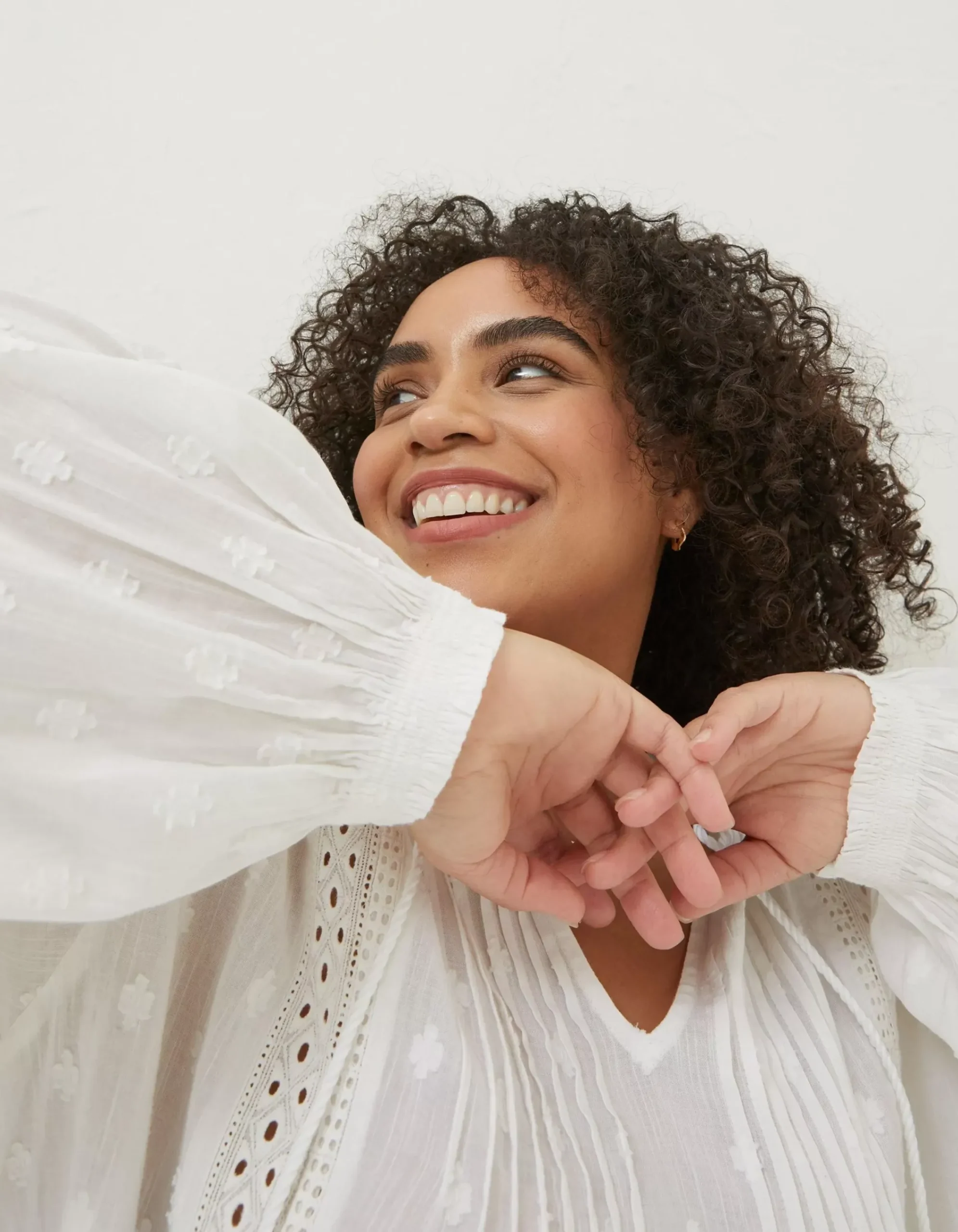 FatFace Freya Lace Blouse White Discount