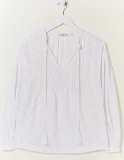 FatFace Freya Lace Blouse White Discount