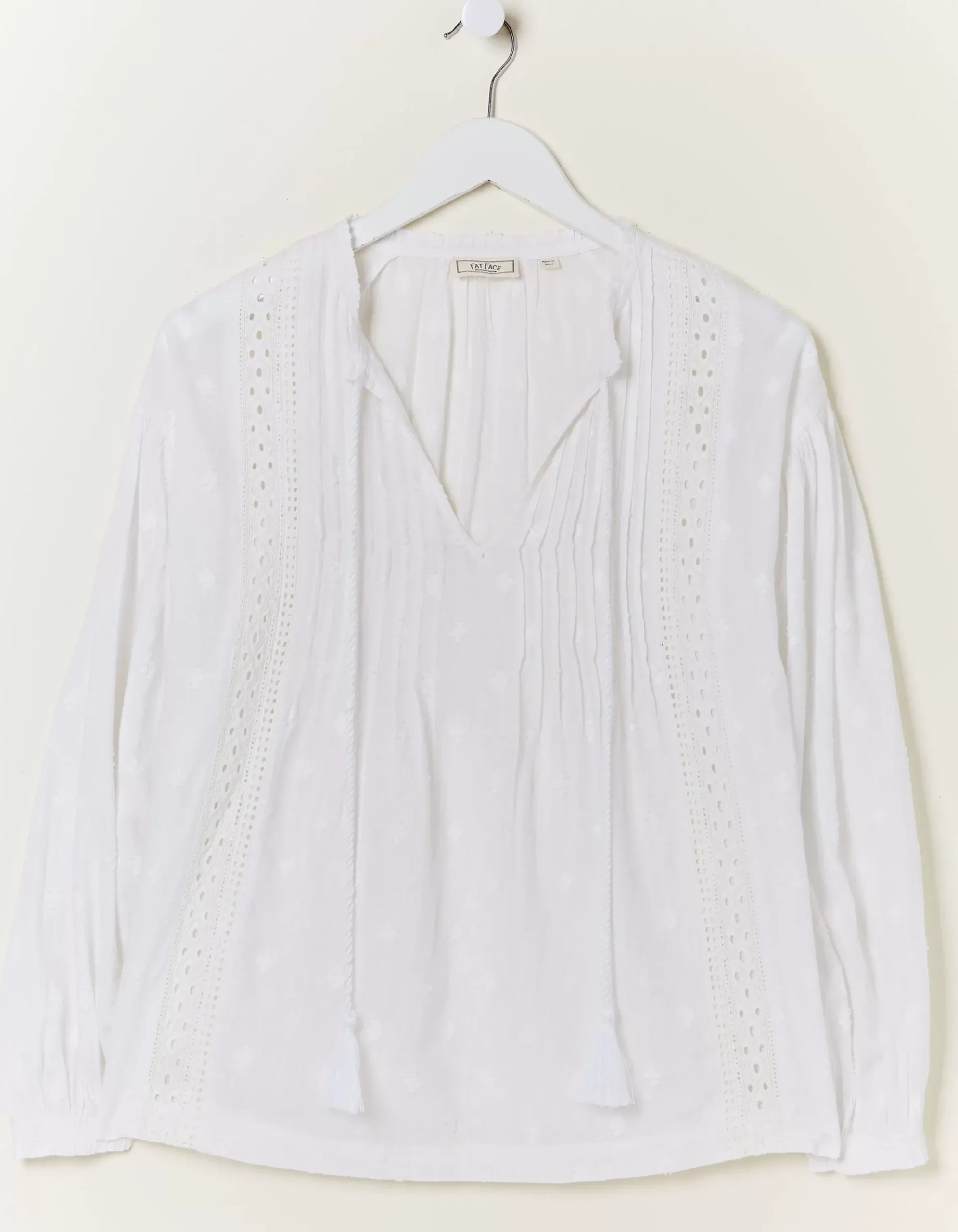 FatFace Freya Lace Blouse White Discount
