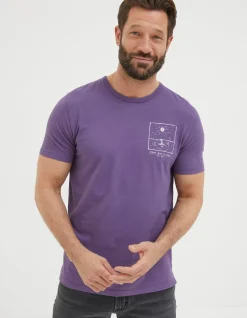 FatFace From Bad To Worse T-Shirt Purple Outlet