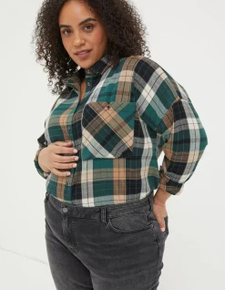 FatFace Frome Relaxed Check Shirt Dark Green Best