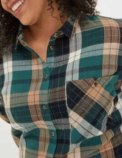 FatFace Frome Relaxed Check Shirt Dark Green Best