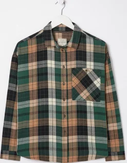 FatFace Frome Relaxed Check Shirt Dark Green Best