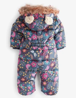 FatFace Garden Floral Print Snowsuit Navy Hot