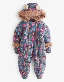 FatFace Garden Floral Print Snowsuit Navy Hot