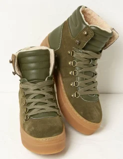 FatFace Georgie Hybrid Hiker Boots Khaki Green Sale