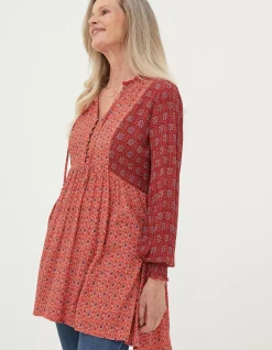 FatFace Gerry Craft Geo Tunic Raspberry Red Clearance