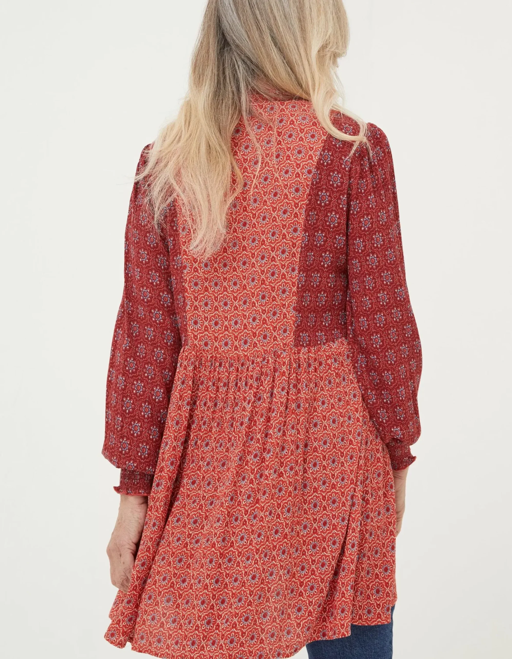 FatFace Gerry Craft Geo Tunic Raspberry Red Clearance