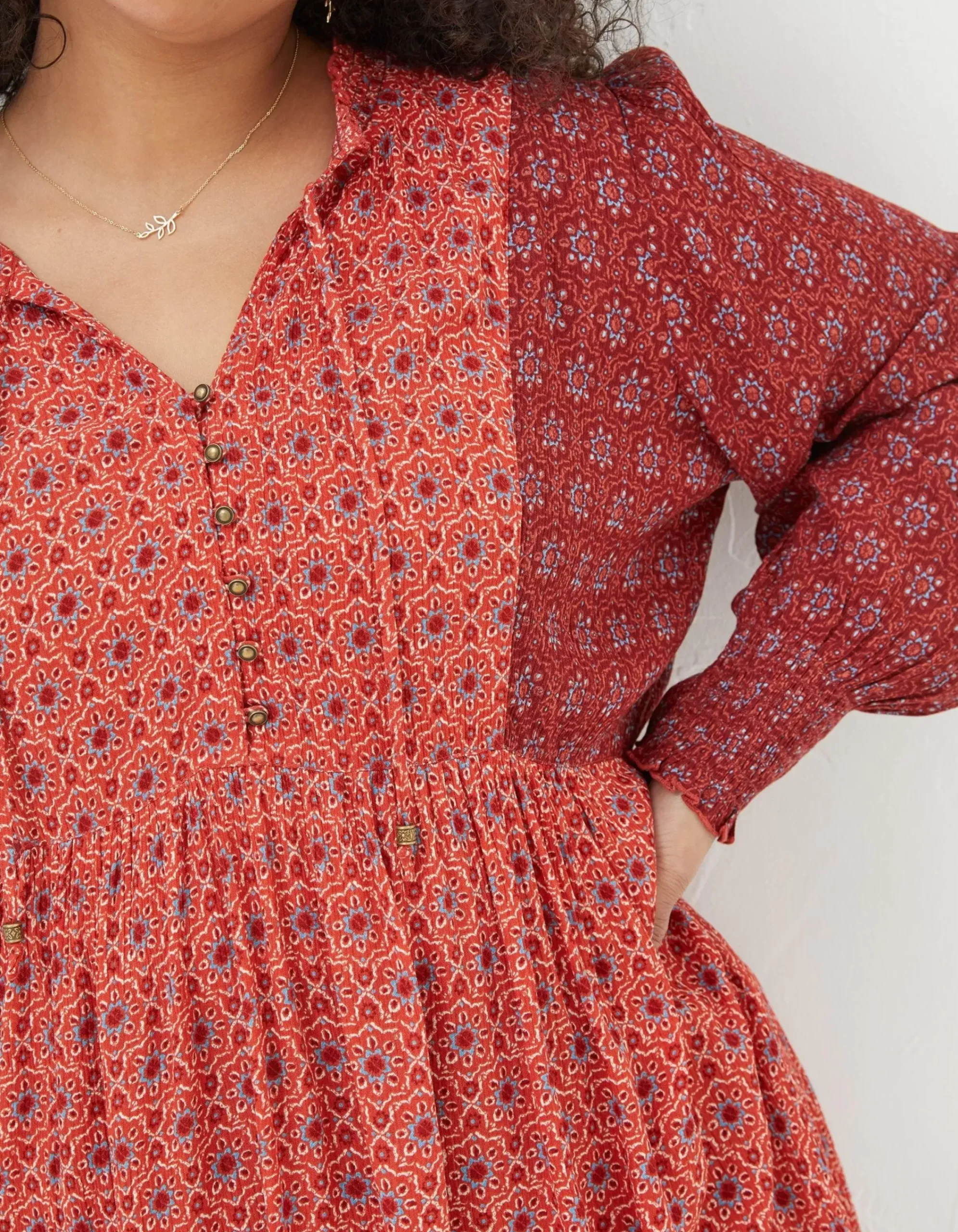FatFace Gerry Craft Geo Tunic Raspberry Red Clearance