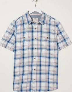 FatFace Gibbard Check Shirt Blue Sale