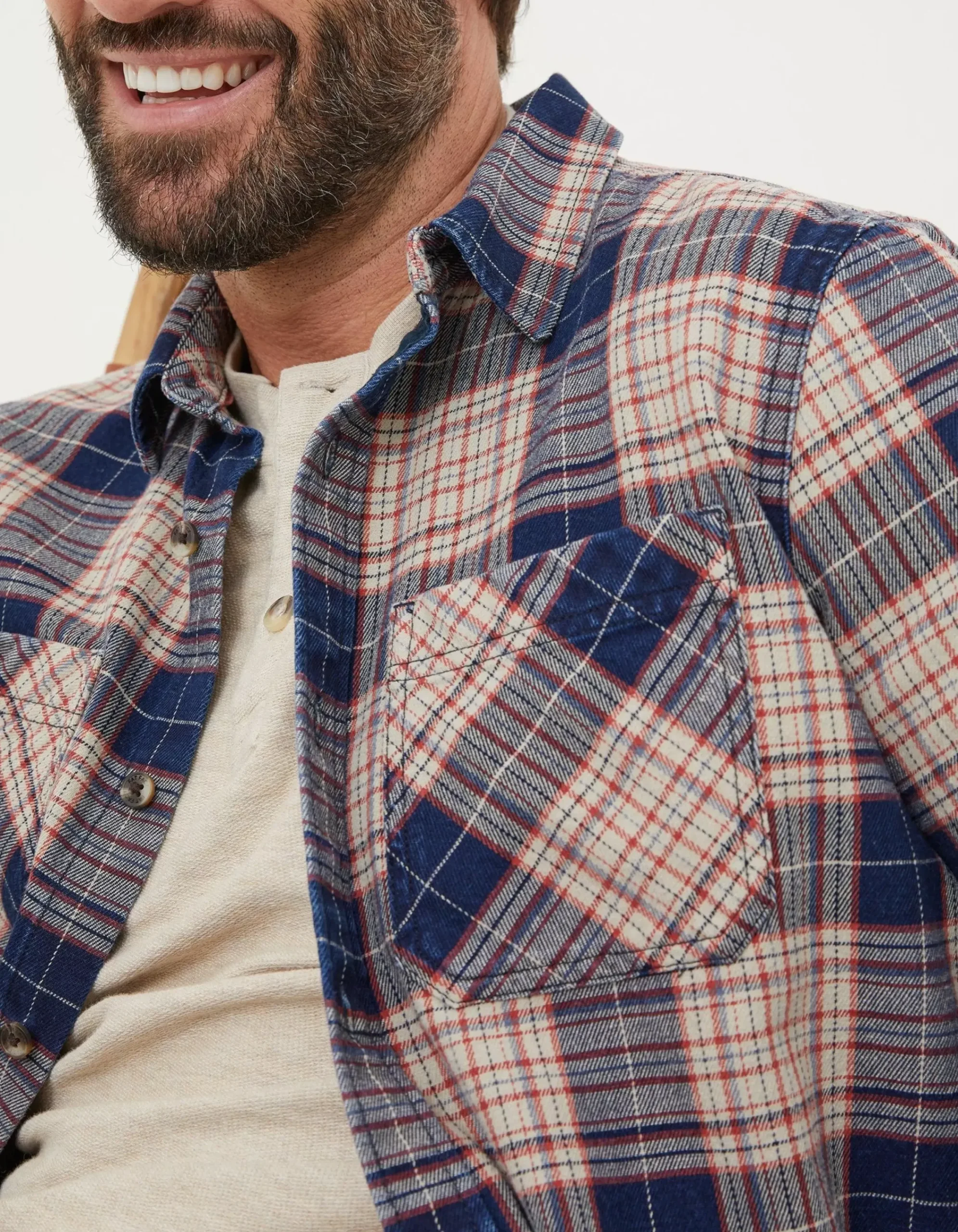 FatFace Glenwood Check Shirt Navy New