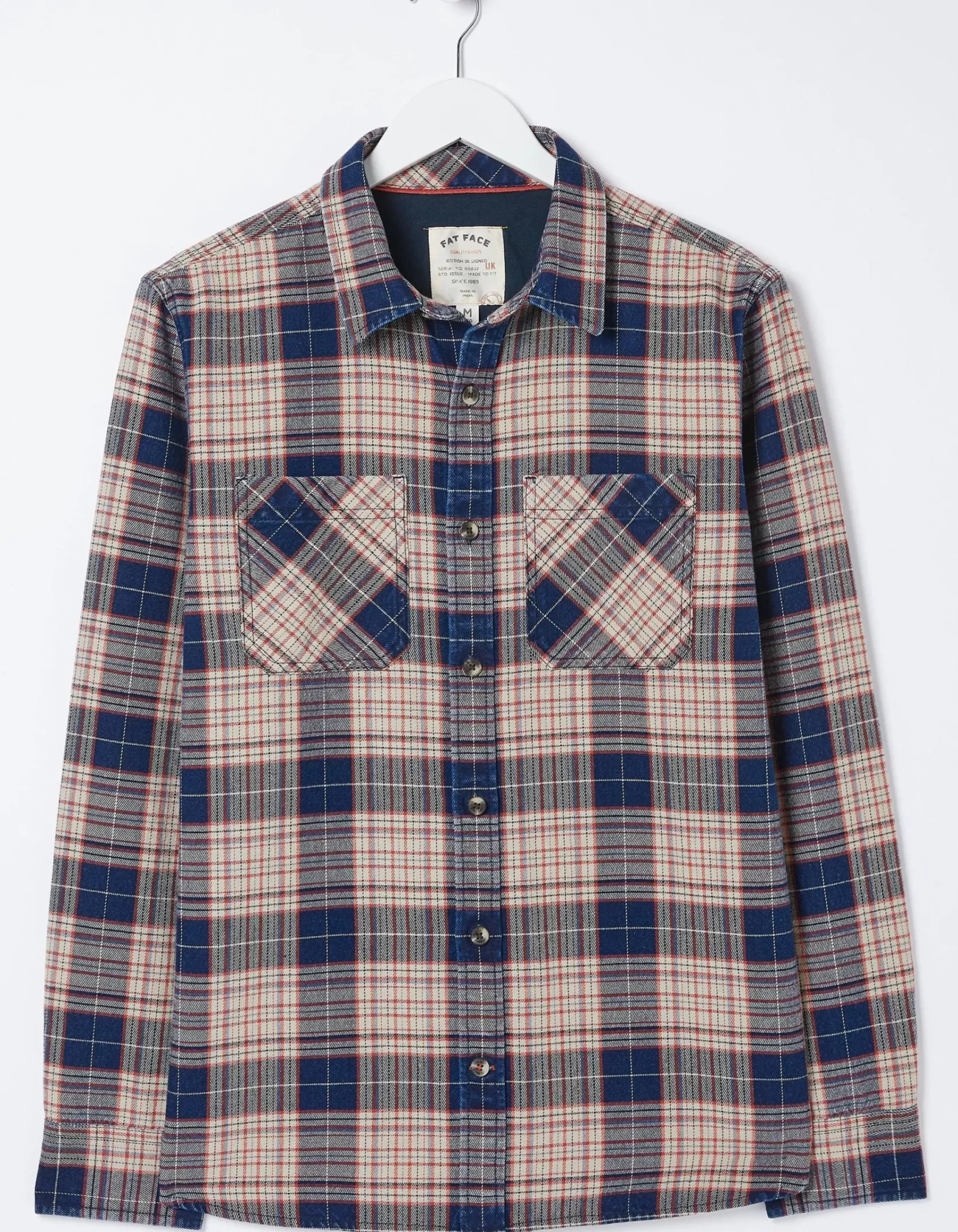 FatFace Glenwood Check Shirt Navy New