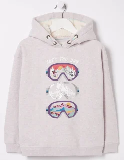 FatFace Goggles Popover Sweat Hoodie Lilac Sale
